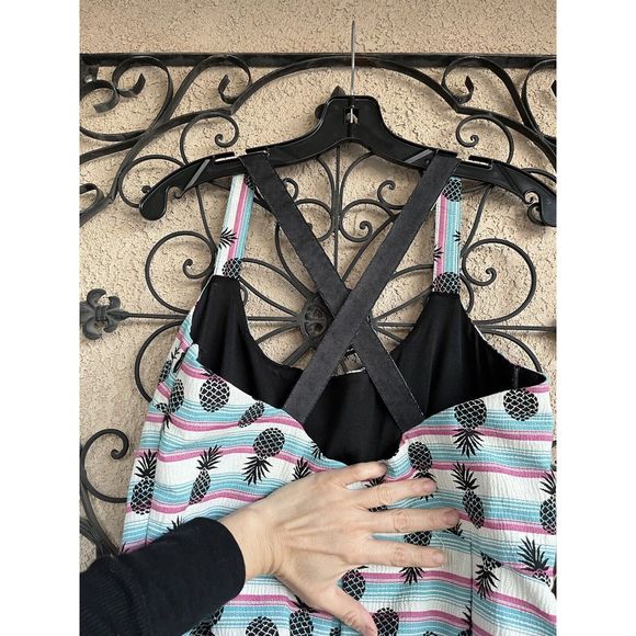 Zara Pineapple Print Dress - Size M - Multicolored - Picture 4 of 9